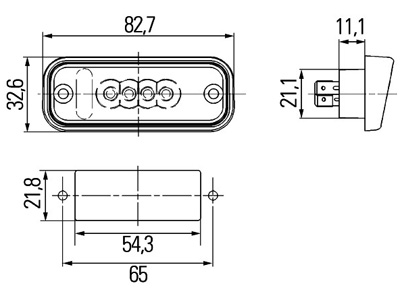 REKISTERIVALO 24V LED 82,7 X 32,6 - LED-Rekisterivalot - 2KA010278011 - 2