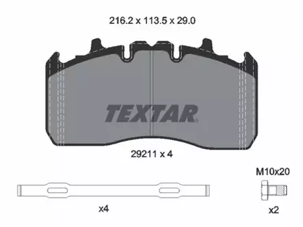 TEXTAR JARRUPALASARJA MERITOR ELSA 225-2 KÖGEL - Jarrupalasarjat - 1498-2921101 - 1