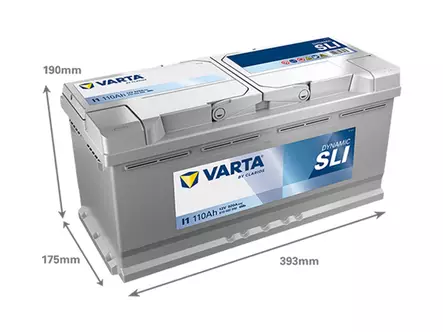 VARTA DYNAMIC SLI 110AH 920A 393X175X190MM -/+ - VARTA käynnistysakut - 1820-I1 - 2