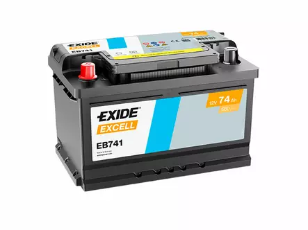 Exide EB741 Excell käynnistysakku 12V 74Ah 680A +/- - EXIDE käynnistysakut - 1815-EB741 - 1