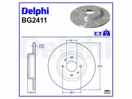 JARRULEVY DELPHI, 2 KPL / PKT, ETU, ALFA - Jarrulevyt - BG2411 - 2