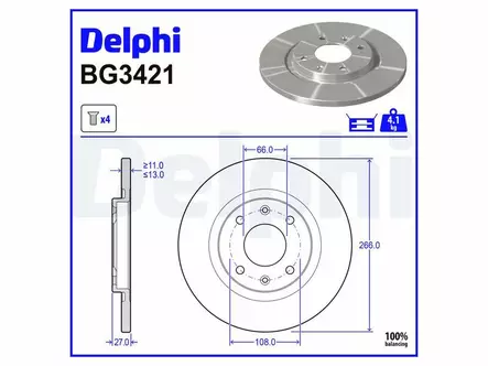 JARRULEVY DELPHI, 2 KPL / PKT, ETU, CITROËN - Jarrulevyt - BG3421 - 2