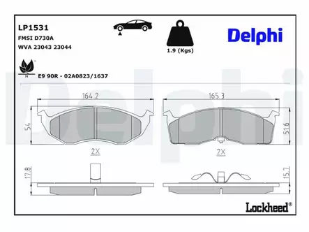 JARRUPALASARJA DELPHI ETU, CHRYSLER, DODGE - Jarrupalasarjat - LP1531 - 2