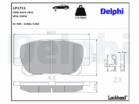 JARRUPALASARJA DELPHI ETU, TOYOTA - Jarrupalasarjat - LP1711 - 2