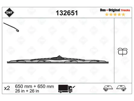 PYYHKIJÄNSULKAPARI SWF TRUCKS 600 MM - Pyyhkijänsulat merkkikohtaiset - 132651 - 2