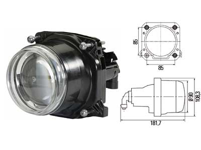 AJOVALO BI-HALOGEN 90MM 12V - Ajovaloumpiot - 1AL009998001 - 1