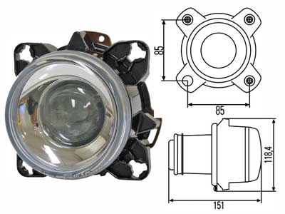 AJOVALO UPOTETTAVA 90MM SIS 24V POLTTIMON - Sisu RK ajovalot - 1BL008193011 - 1