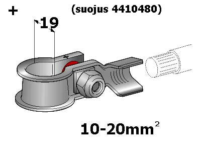 + akkukenkä 10-20mm2 kaapelille 1kpl - Akkukengät - 1506721 - 1