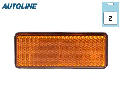 AUTOLINE HEIJASTINPARI KELTAINEN SUORAKAIDE 96X38MM LIIMATTAVA - Ajoneuvoheijastimet ja kilvet - 1606-16101 - 1