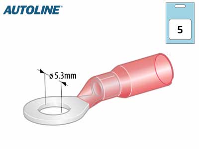 Autoline kutisterengasliitin M5 punainen 5kpl - Kutisteliittimet - 1569-20061 - 1