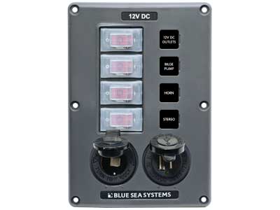 BLUE SEA KATKAISINPANEELI 4, HARMAA - Blue Sea Katkaisinpanelit - 1790-4321 - 1