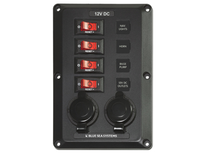 BLUE SEA KATKAISINPANEELI 4 KEINUK. JA 2 - Blue Sea Katkaisinpanelit - 1790-4351 - 1