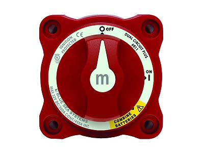 Blue Sea 6011 päävirtakytkin ON-OFF (akkujen kaksoishätäkytkentä) - Blue Sea Päävirtakytkimet - 1790-6011 - 1