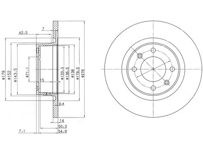 JARRULEVY DELPHI, 2 KPL / PKT, TAKA, CITROËN C5 - Jarrulevyt - BG3621 - 1
