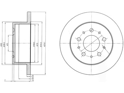 JARRULEVY DELPHI, 2 KPL / PKT, TAKA, CITROËN JUMPER, RELAY - Jarrulevyt - BG4061 - 1