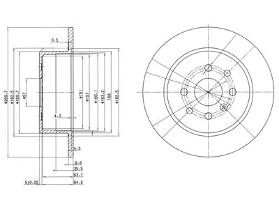 JARRULEVY DELPHI, 2 KPL / PKT, TAKA, OPEL - Jarrulevyt - BG3141 - 1