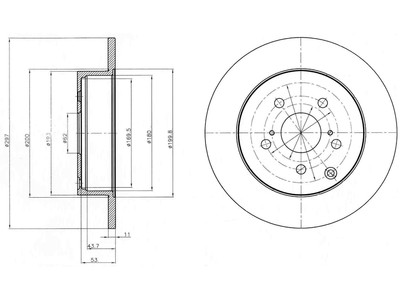 JARRULEVY DELPHI, 2 KPL / PKT, TAKA, TOYOTA VERSO - Jarrulevyt - BG4291 - 1