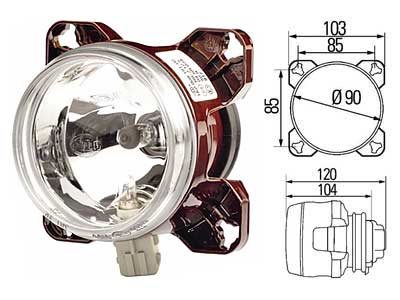 KAUKOVALO PARKILLA 90MM UPOTETTAVA SIS 12V - Ajovaloumpiot - 1K0008191001 - 1