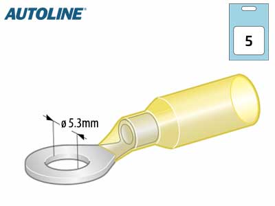 Autoline kutisterengasliitin M5 keltainen 5kpl - Kutisteliittimet - 1569-20071 - 1