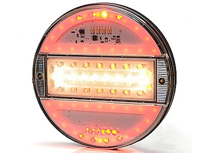 LED-TAKAVALO 5-KAMM. SLIM LINE 140MM KIRKAS LASI - LED-pyöreät takavalot - 1606-27761 - 1