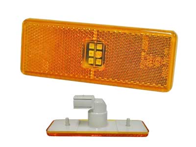 LED-ÄÄRIVALO KELTAINEN 24V 120X45MM - MB ACTROS/SISU POLAR (LIITTIMELLÄ) - Keltaiset äärivalot - 1608-4741 - 1