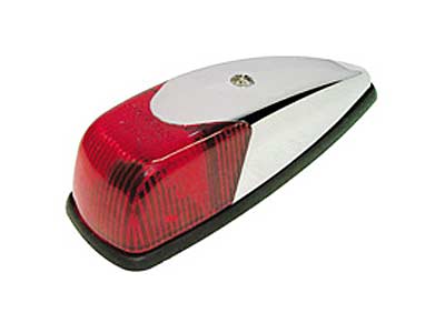 Led-äärivalo "pisara" punainen kromattu - 12-24V - Punaiset äärivalot - 1610-22041 - 1