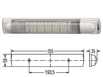 LED SISÄVALO HELLA 7W 24 LEDIÄ 355X59MM 10-30V - LED-sisävalot, muut muodot - 2JA007373161 - 1