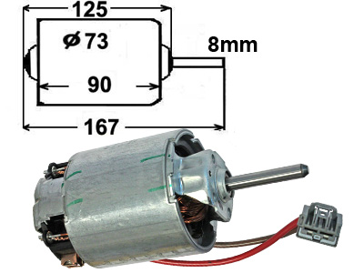 LÄM.MOOT. 12V 1X8MM/167MM - Puhallinmoottorit & vastukset merkkihaku - 0130101511 - 1