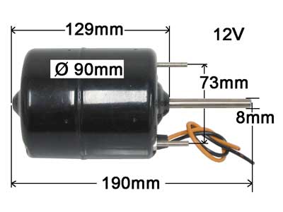 LÄM.MOOT. 12V 1X8MM/90MM - Puhallinmoottorit ja vastukset ym - 9000-1391 - 1
