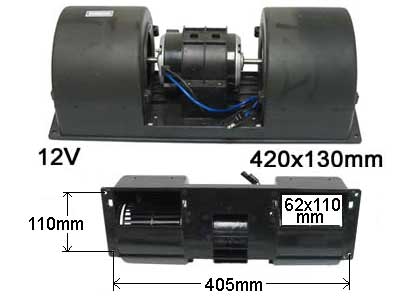 PUHALLIN 12V TÄYD 420X130 - Puhallinmoottorit ja vastukset ym - 9000-1401 - 1