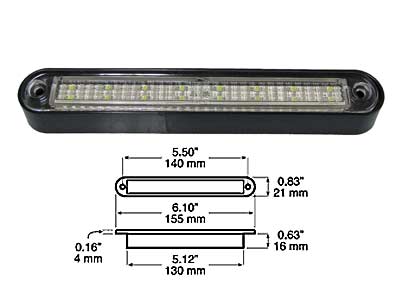 SISÄVALO LED 140X21X16 UPPO/PINTA-ASENNUS 9-32V - LED-sisävalot, muut muodot - 1800-8291 - 1