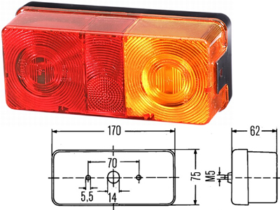 TAKAVALO 170X75MM YLEISMALLI - 2- 3- Kammiovalaisimet - 2SD002582021 - 1