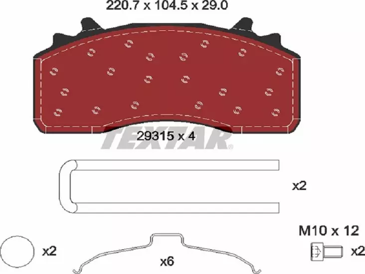 TEXTAR JARRUPALASARJA WABCO MAXX22L MB MP4 & MP5 ETU/TAKA - Jarrupalasarjat - 1498-2931501 - 1