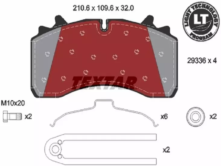 TEXTAR JARRUPALASARJA WABCO PAN 22-1 SAF SKR 22.5 - Jarrupalasarjat - 1498-2933601 - 1