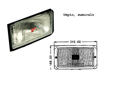 UMPIO SUMUVALO 243X133MM - Lisävalojen varaosat ja lisävarusteet - 1606-37411 - 1