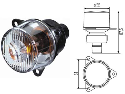 VILKKULYHTY ETEEN KIRKAS - Etu- ja sivuvilkut hyötyajoneuvot ja RK - 2BA008221001 - 1