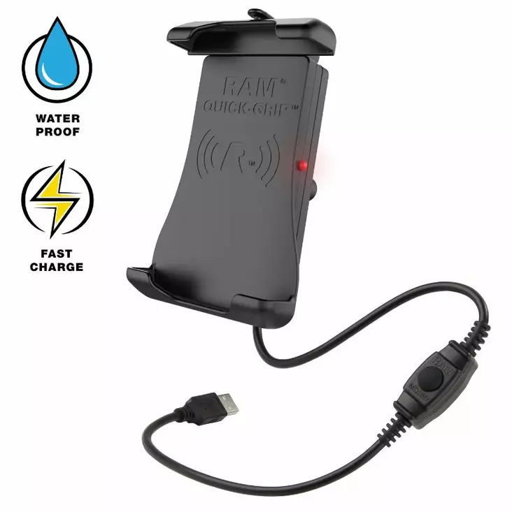 Ram Mounts Quick-Grip puhelinteline 15W langattomalla laturilla 1,0" B-sarja - Ram Mounts puhelintelineet - RAM-HOL-UN14WB-1 - 1