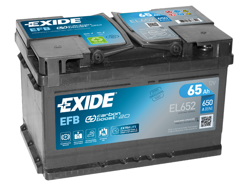 EXIDE EFB EL652 Batterie Voiture 65Ah 650A – Start & Stop Compatible