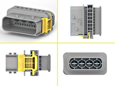 AMP HDSCS PINNARUNKO 6,3 4-NAP HARMAA GROUP E - 4-osaiset liitinrasiat - 1090-01492 - 1