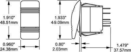 Blue Sea keinukytkin 8222 - (ON)-OFF-(ON) 12-24V harmaa - Blue Sea Katkaisijat - 1790-8222 - 2