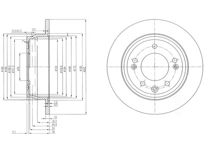 JARRULEVY DELPHI, 2 KPL / PKT, TAKA, HYUNDAI I30, IX35 / - Jarrulevyt - BG4082 - 1