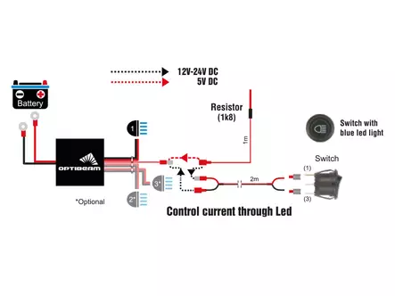 Keinukatkaisin johdolla 2M - Johtosarjat 1:lle valolle - 1605-WK052 - 1