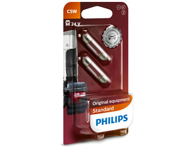 Philips Standard C5W 24V sukkulapolttimopari 2kpl - Halogen sukkulapolttimot 24V - 10-13844B2 - 1