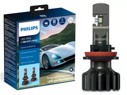 Philips Ultinon Pro9100 led-ajovalopolttimopari 12-24V H8/H11/H16 - LED-polttimot H16 - 10-11366U91X2 - 1