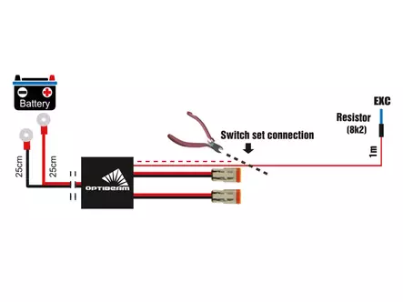 Relejohtosarja 2 lisävalolle 2 x DT-2 12V/24V 100W/200W - Johtosarjat 2:lle valolle - 1605-WK032 - 3
