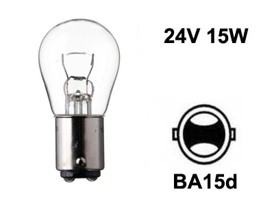 Safra polttimo BA15D 24V 1kpl - Halogen metallikantapolttimot 24V - 13402 - 1