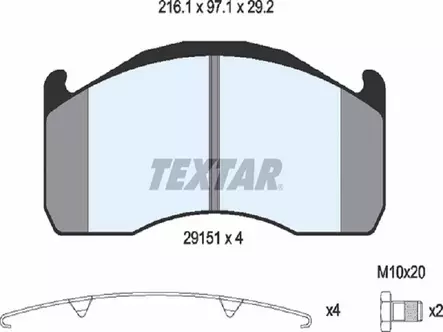 TEXTAR JARRUPALASARJA MERITOR DLE-DUCO VOLVO FH/FM TELI - Jarrupalasarjat - 1498-2915102 - 1