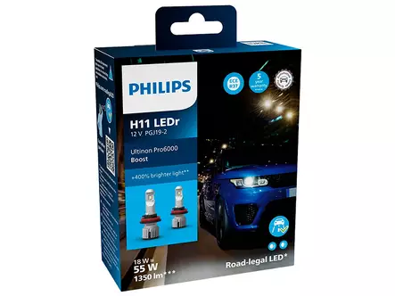Philips Ultinon Pro6000 Boost led-ajovalopolttimopari 12V H11 - LED-polttimot H11 - 10-11362U60BX2 - 1