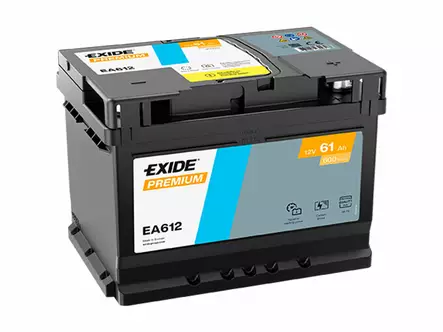 Exide EA612 Premium Carbon Boost käynnistysakku 12V 61Ah 600A -/+ - EXIDE käynnistysakut - 1815-EA612 - 1