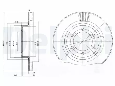 JARRULEVY DELPHI, 2 KPL / PKT, ETU, TOYOTA LANDCRUISER - Jarrulevyt - BG4052 - 2